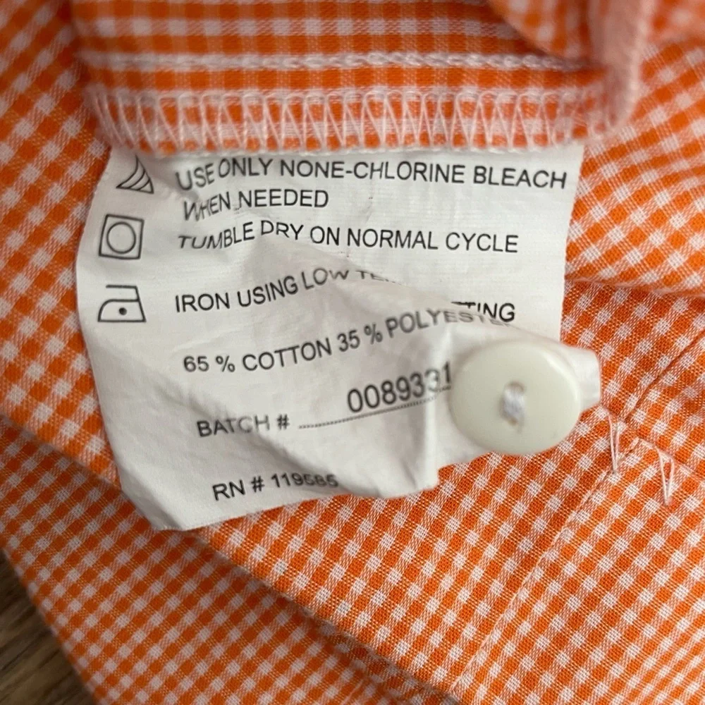 Mom & Me Smocked Orange Gingham Embroidered Fall Dress Girls Size 4